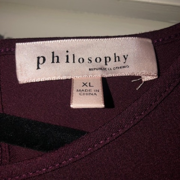 EUC Philosophy Republic Short Sleeve Blouse - Burgundy XL - Picture 2 of 5